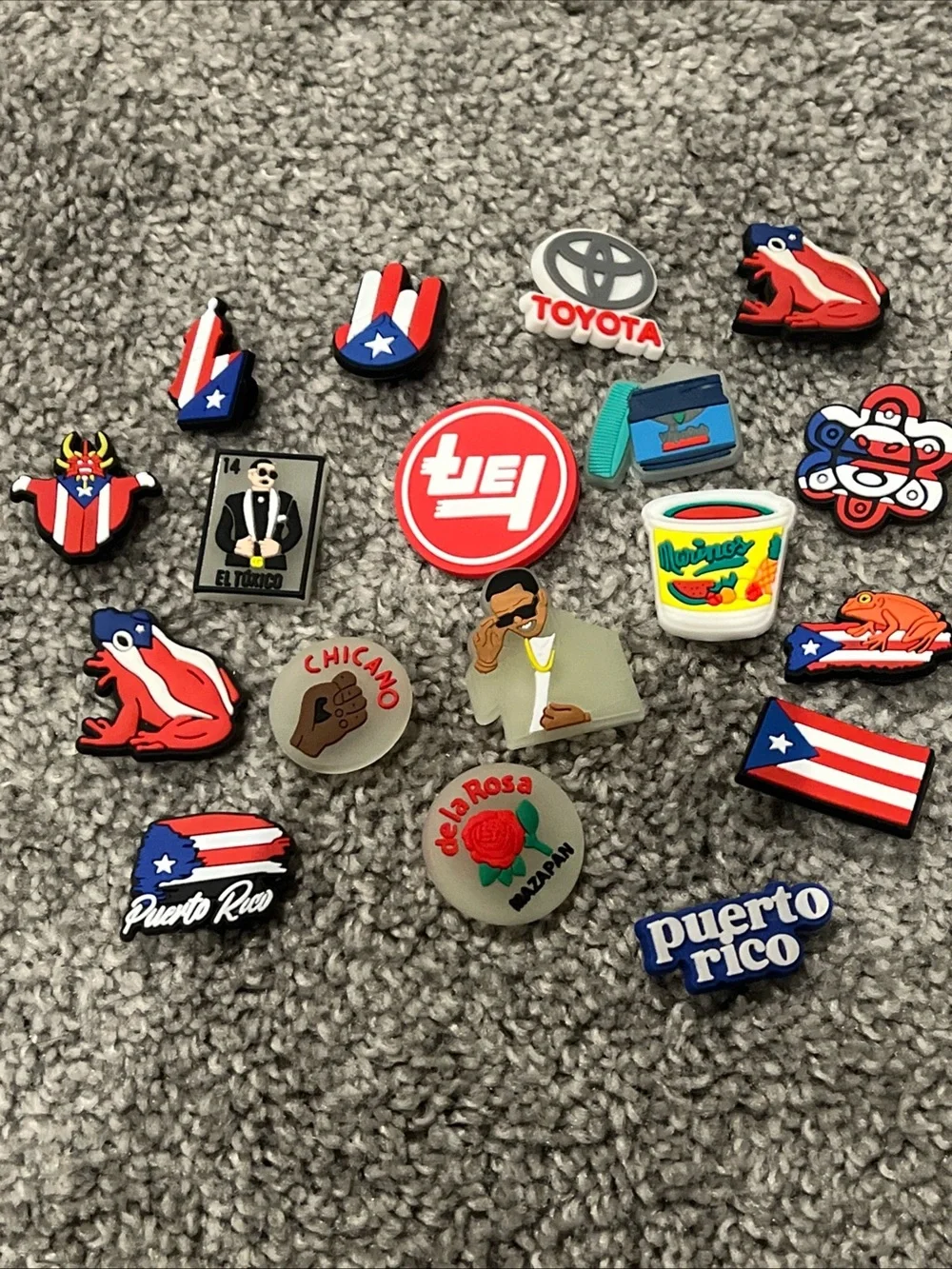 Assorted Puerto Rico Themed Rubber Key & Card Holder Charms - Puerto Rico themed